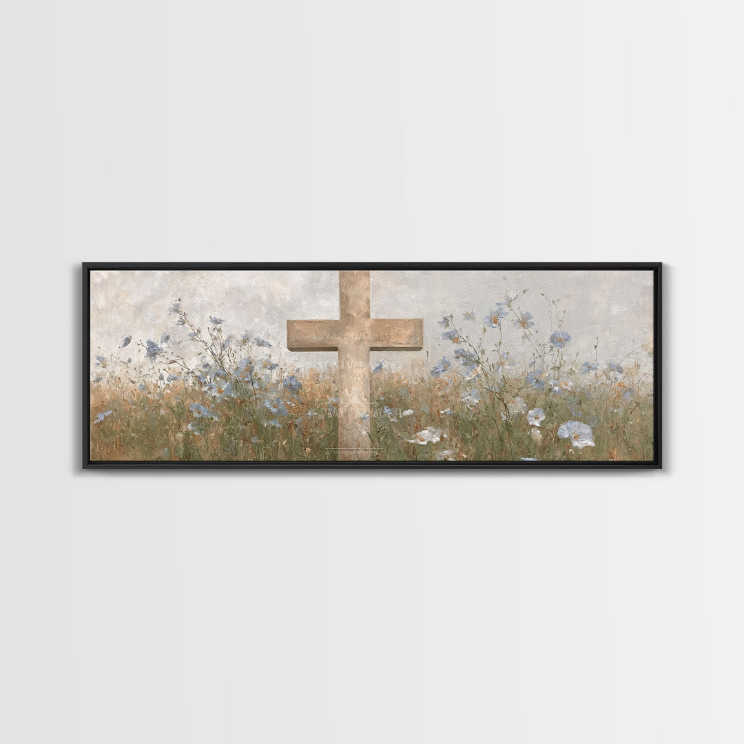 Cross Of Renewal – Framed Canvas Print – Christian Art Canvas – Christian Wall Art – Panoramic Art – Christian Art – Christian Gift