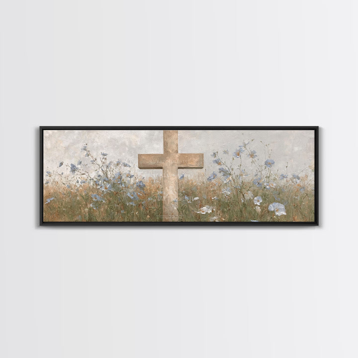 Cross Of Renewal – Framed Canvas Print – Christian Art Canvas – Christian Wall Art – Panoramic Art – Christian Art – Christian Gift