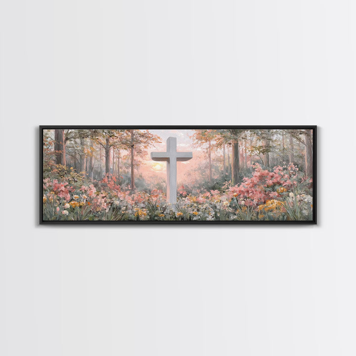 Morning Of Grace – Framed Canvas Print – Christian Wall Art – Christian Art Canvas – Panoramic Art – Christian Painting – Christian Gift