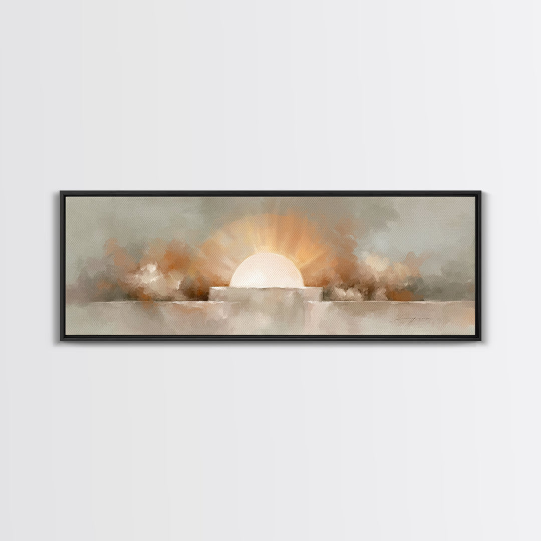 Stone Of Glory – Framed Canvas Print – Christian Wall Art – Christian Art Canvas – Panoramic Painting – Christian Art – Christian Gift