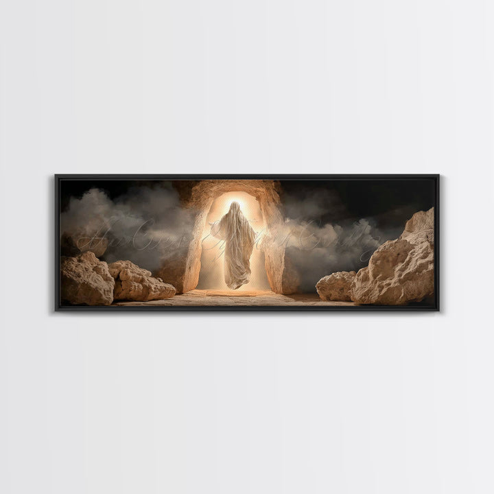 Sanctuary Gathering | Framed Canvas Print | Christian Wall Art | Christian Art Canvas | Panoramic Painting | Christian Art | Christian Gift