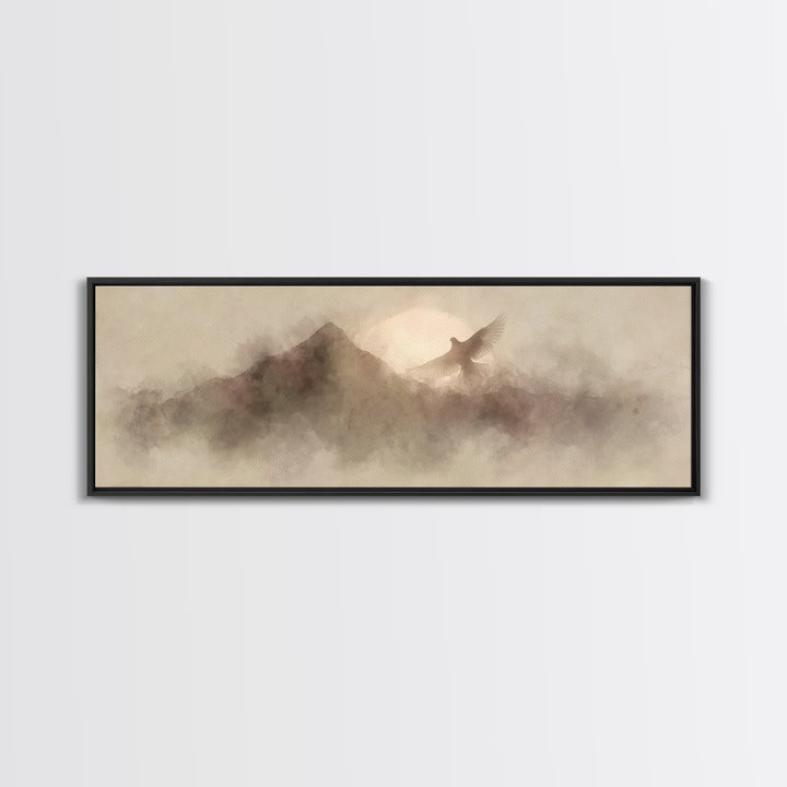 Promise Of The Dove | Framed Canvas Print | Panoramic Frame | Christian Wall Art | Christian Art Canvas | Modern Christian Art | Christian