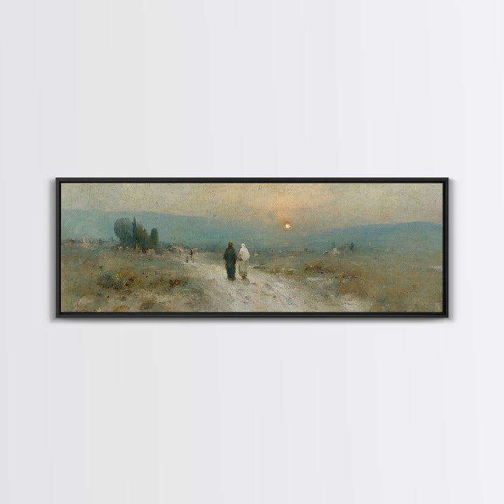 Sunset Journey Grace | Framed Canvas Print | Christian Wall Art | Christian Art Canvas | Extra Wide Art | Christian Painting | Christmas Ar