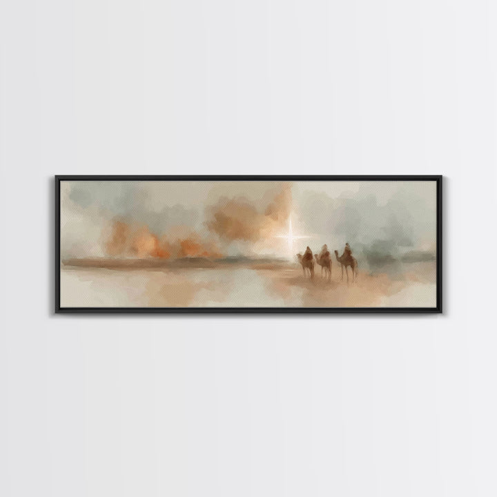 Holy Star Caravan – Framed Canvas Print – Christian Wall Art – Christian Art Canvas – Panoramic Wall Art – Christmas Art – Christian Gift
