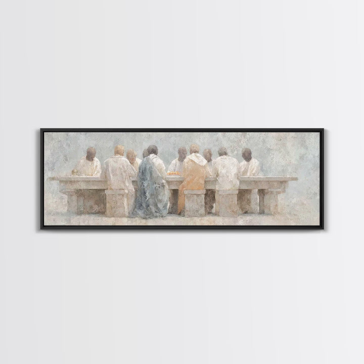 Sacred Supper Calm | Framed Canvas Print | Christian Art Canvas | Christian Wall Art | Panoramic Art | Christian Paintings