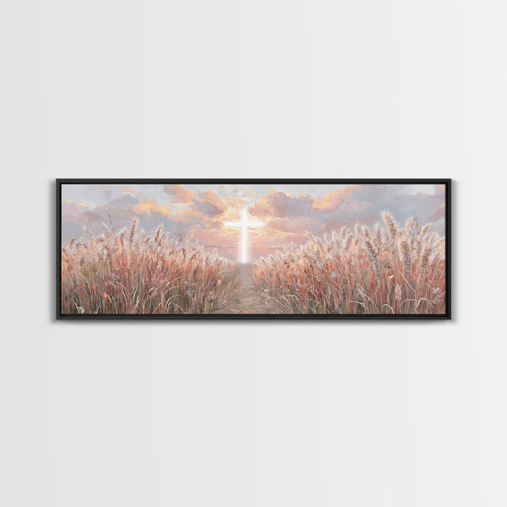 Cross Of Renewal – Framed Canvas Print – Christian Art Canvas – Christian Wall Art – Panoramic Wall Art – Christian Art