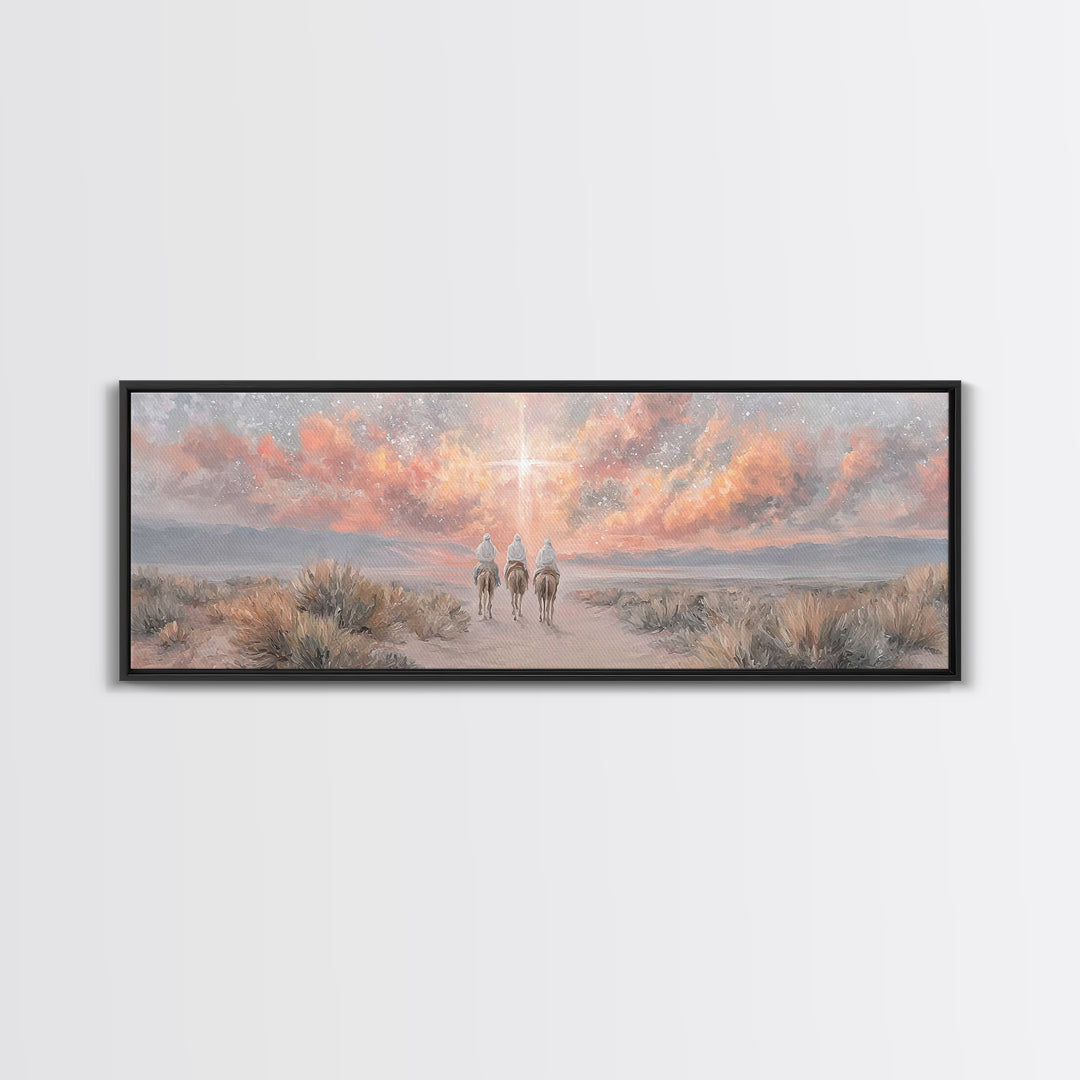 Starward Journey | Framed Canvas Print | Panoramic Wall Art | Christian Art Canvas | Christian Wall Art | Jesus Painting