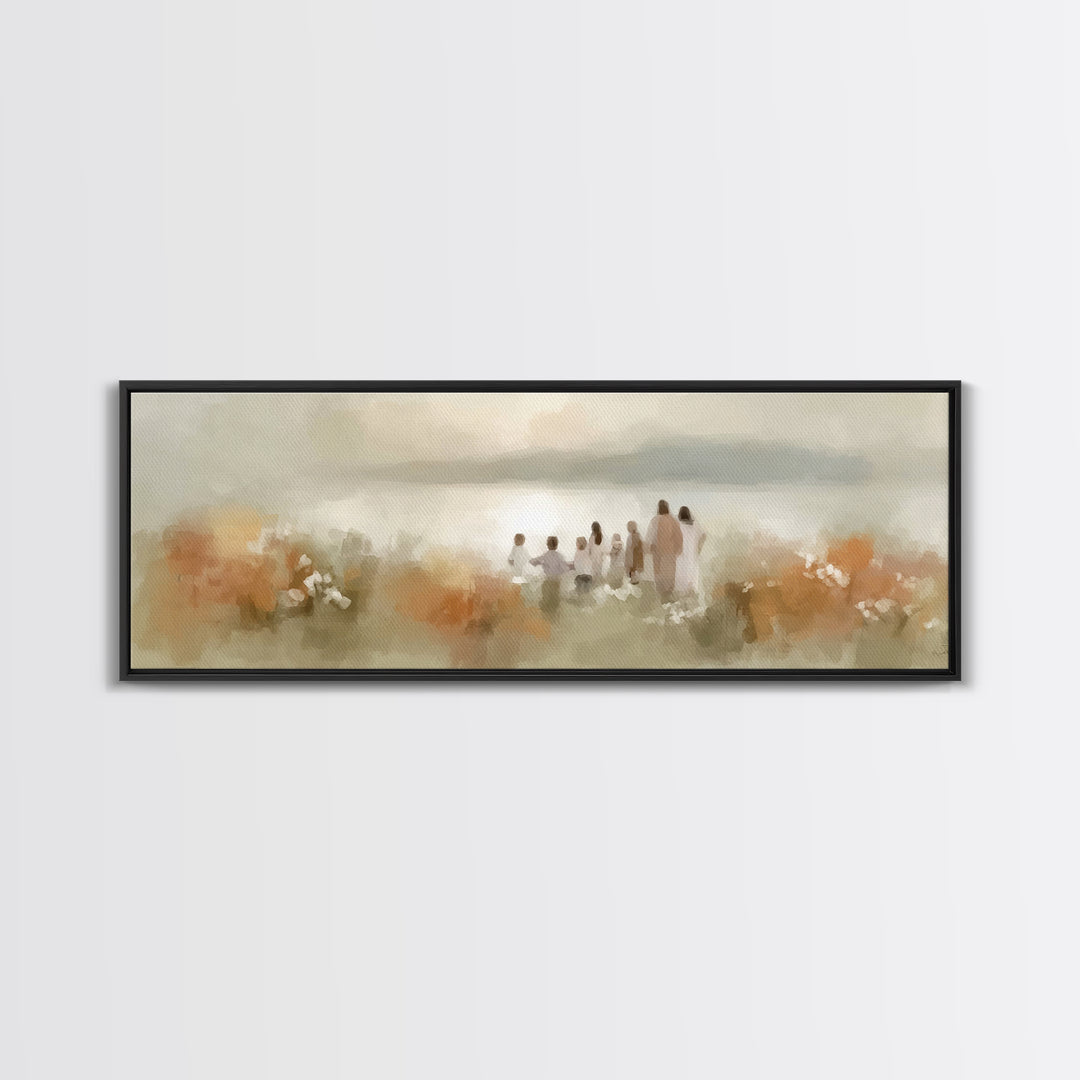 Dawn Of Salvation | Framed Canvas Print | Christian Art Canvas | Panoramic Wall Art | Jesus Painting | Christian Decor | Christian Art Prin