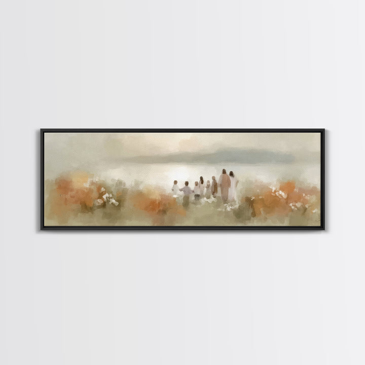 Dawn Of Salvation | Framed Canvas Print | Christian Art Canvas | Panoramic Wall Art | Jesus Painting | Christian Decor | Christian Art Prin