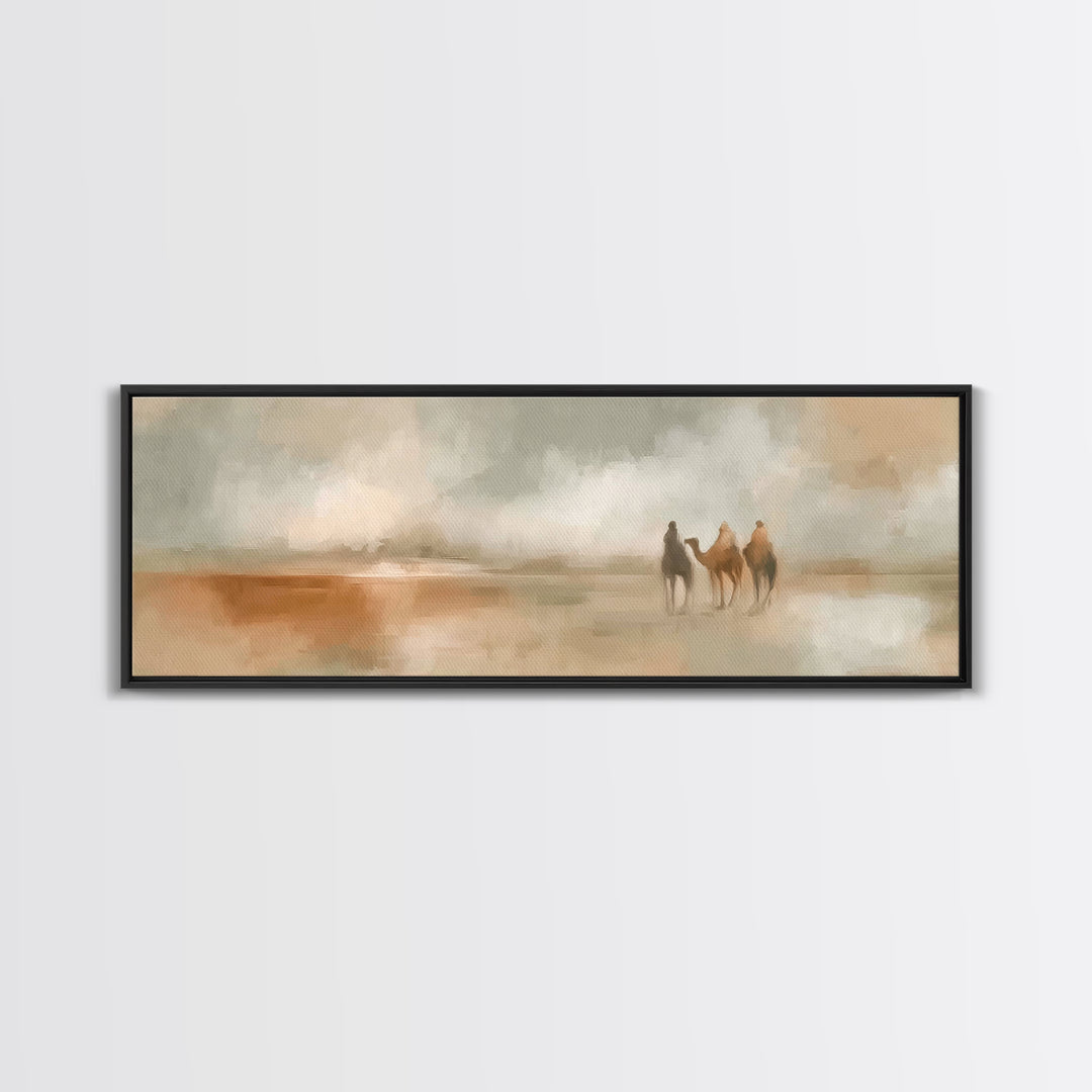 Wandering Saints | Framed Canvas Print | Christian Wall Art | Jesus Painting | Panoramic Art | Christian Art Canvas
