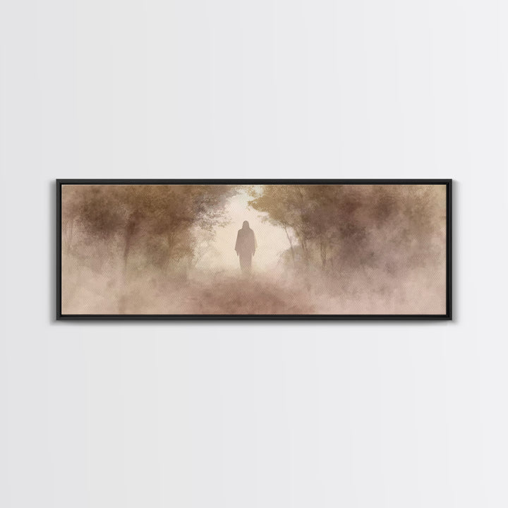 Holy Dawn Silhouette | Framed Canvas Print | Panoramic Painting | Christian Wall Art | Christian Art Canvas | Jesus Painting | Christian De