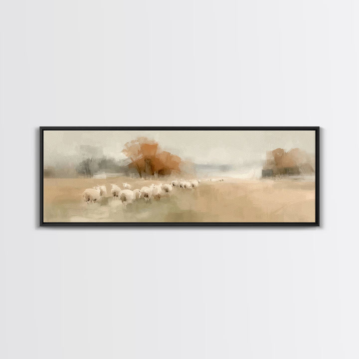 Pasture Of Peace, Framed Canvas Print, Extra Wide Art, Christian Wall Art, Christian Art Canvas, Christian Gift Ideas, Modern Christian Art