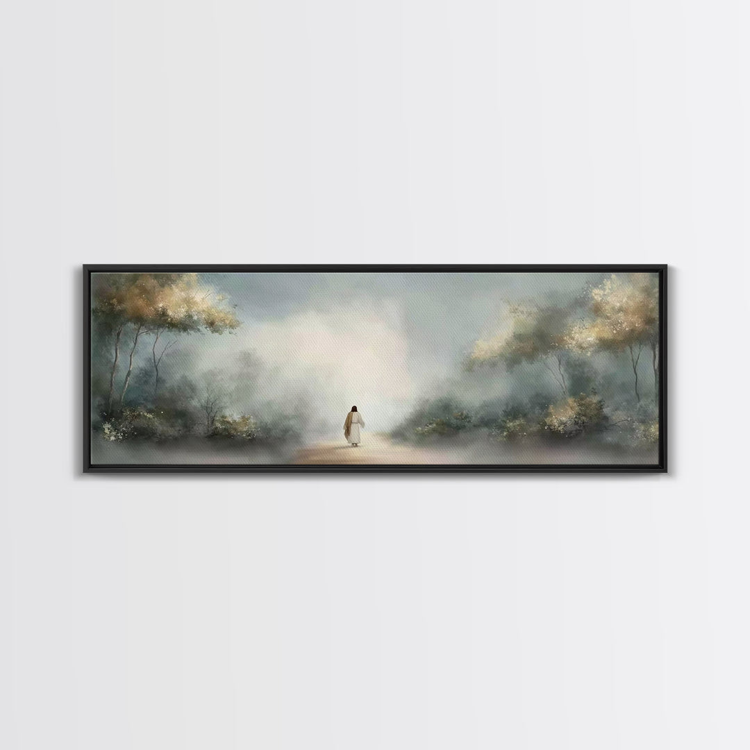 Fields Of Renewal, Framed Canvas Print, Panoramic Art, Christian Art Canvas, Jesus Art Print, Christian Wall Art, Modern Christian Painting