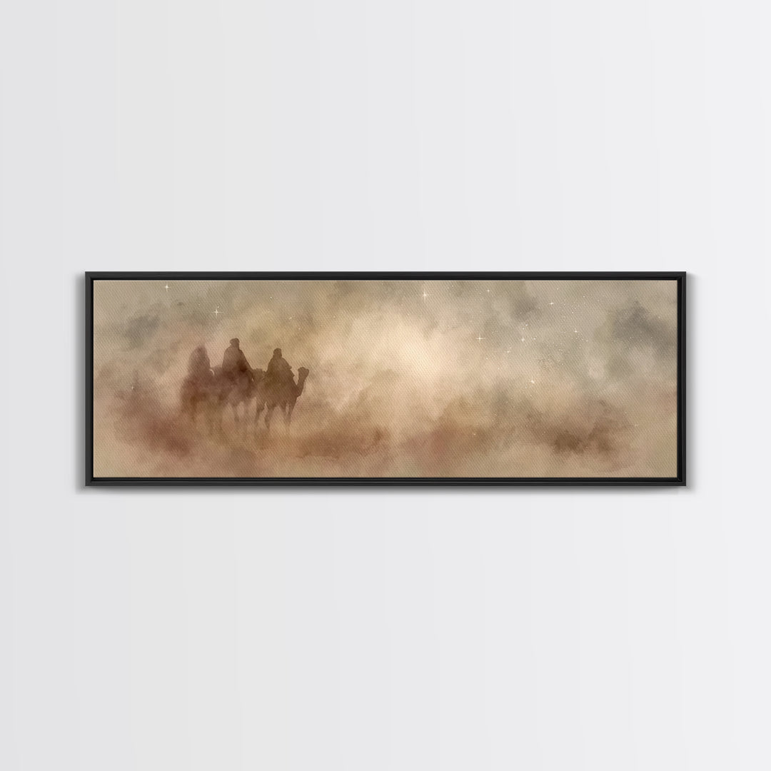 Dustborn Path | Framed Canvas Print | Jesus Painting | Christian Art Canvas | Panoramic Wall Art | Christian Wall Art
