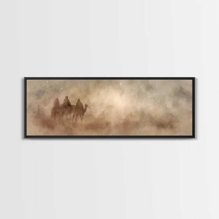 Dustborn Path | Framed Canvas Print | Jesus Painting | Christian Art Canvas | Panoramic Wall Art | Christian Wall Art