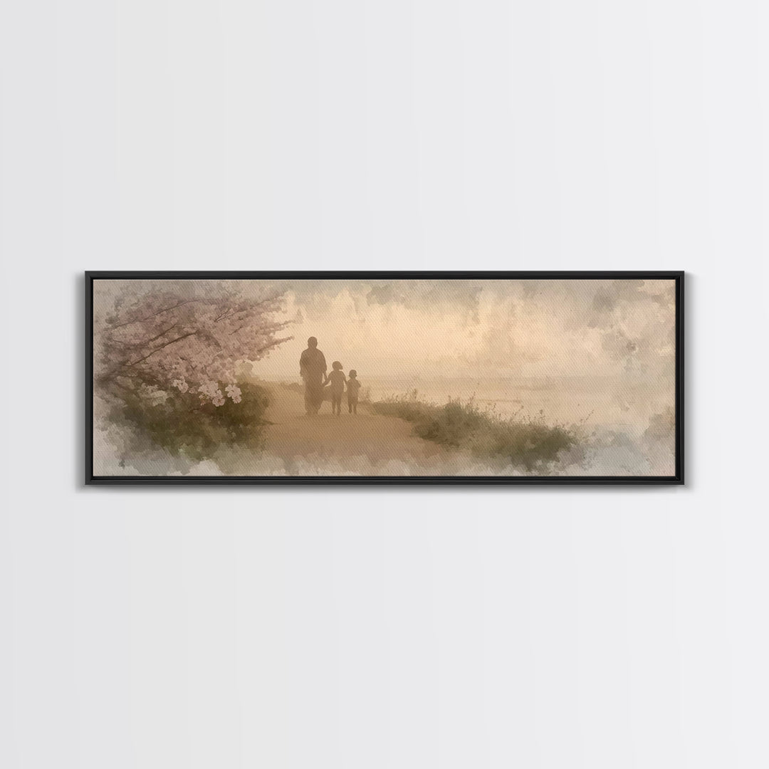 Guiding Light | Framed Canvas Print | Christian Art Canvas | Panoramic Art | Jesus Painting | Modern Christian Art | Christmas Wall Art