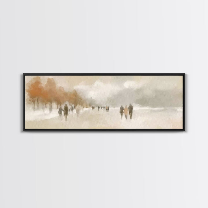 Warm Winter Stroll – Framed Canvas Print – Panoramic Art – Christian Wall Art – Minimalist Christian Art – Christian Art Canvas – Christmas