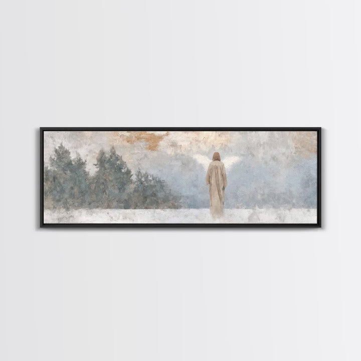 Silent Angel Watch – Framed Canvas Print – Panoramic Print – Christian Art – Minimalist Christian Art – Christian Art Canvas – Christmas Ar