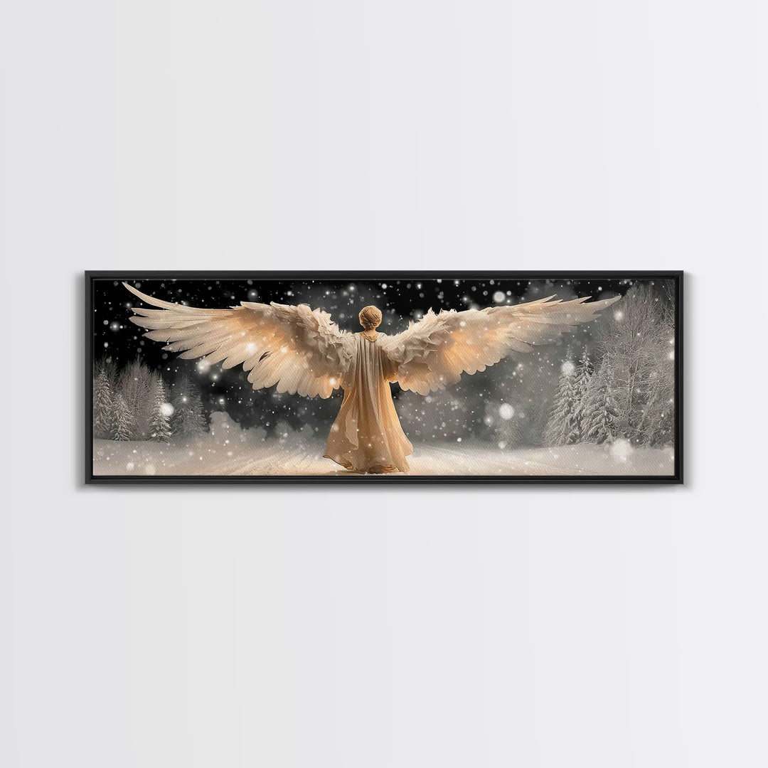 Wings Of Glory | Framed Canvas Print | Panoramic Art | Christian Wall Art | Christian Art Canvas | Christmas Art | Christian Gift