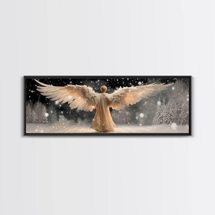 Wings Of Glory | Framed Canvas Print | Panoramic Art | Christian Wall Art | Christian Art Canvas | Christmas Art | Christian Gift