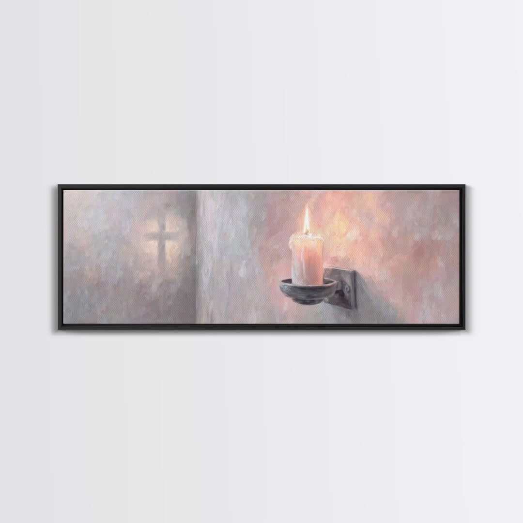 Light Of Comfort | Framed Canvas Print | Panoramic Painting | Christian Art Canvas | Christian Wall Art | Christian Christmas Art