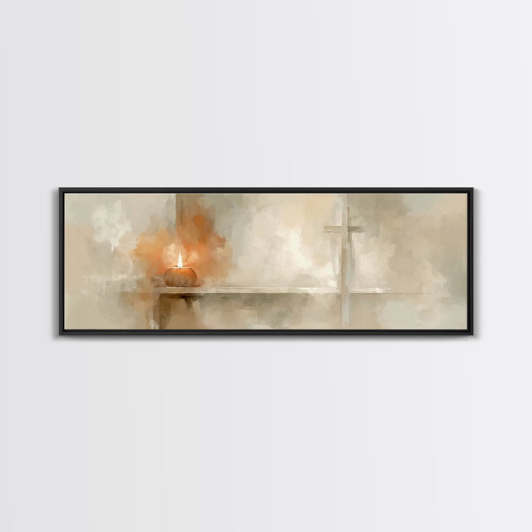 Graceful Ember, Framed Canvas Print, Panoramic Art, Christian Art Canvas, Christian Wall Art, Christian Christmas Art