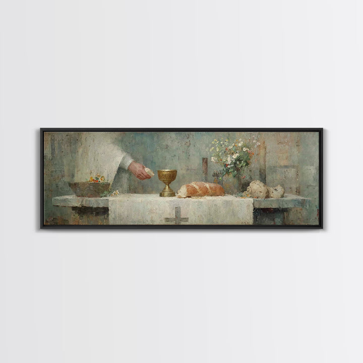Chalice Of Peace, Framed Canvas Print, Christian Christmas Art, Panoramic Frame, Christian Art Canvas, Christian Wall Art
