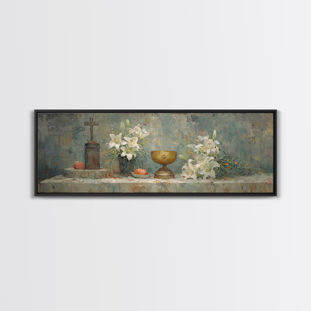 Sanctified Offering | Framed Canvas Print | Christian Art Canvas | Panoramic Art | Christian Wall Art | Christmas Art