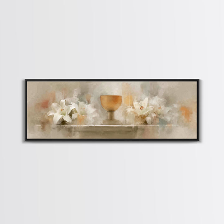 Blooming Grace, Framed Canvas Print, Christian Art Canvas, Panoramic Painting, Christian Wall Art, Christmas Art