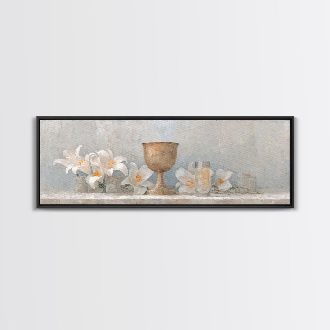 Eternal Bloom | Framed Canvas Print | Christian Art Canvas | Panoramic Frame | Christian Wall Art | Christmas Art