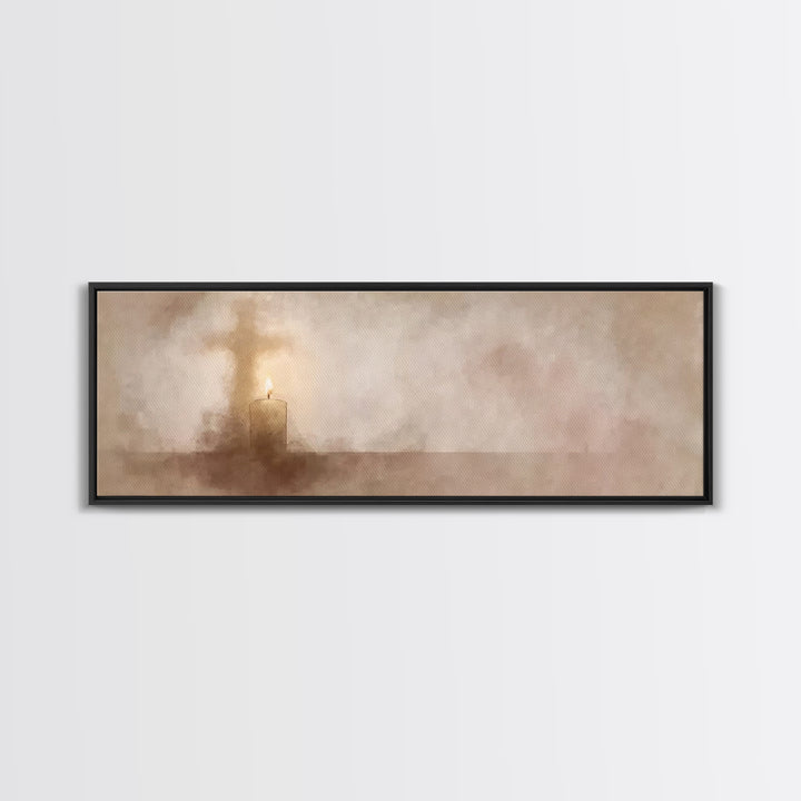 Hallowed Glow | Framed Canvas Print | Christian Art Canvas | Panoramic Art | Christian Wall Art | Christian Christmas Art