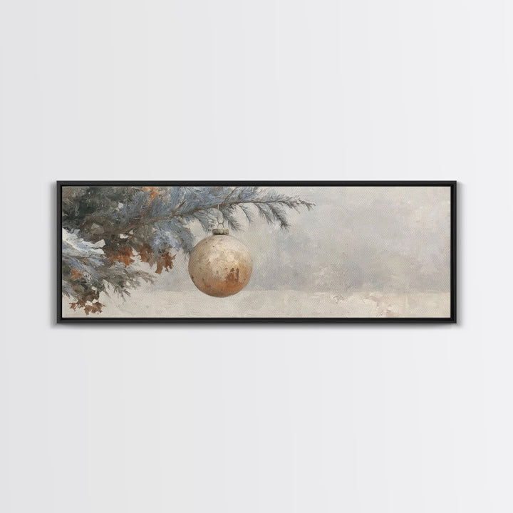 Winter Blessing Glow, Framed Canvas Print, Christmas Wall Art, Panoramic Painting, Christian Christmas Art, Framed Christian Art, Christian