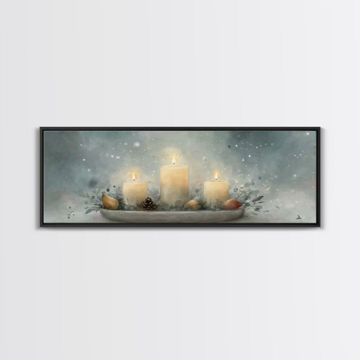 Advent Peace, Framed Canvas Print, Christian Christmas Art, Panoramic Painting, Christian Art Canvas, Christian Wall Art