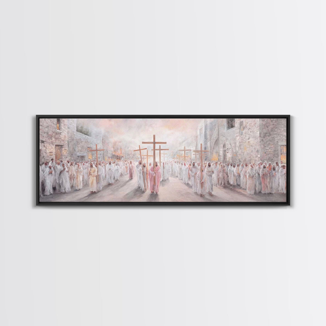 Way Of The Faithful – Framed Canvas Print – Christian Wall Art – Panoramic Frame – Christian Art Canvas – Modern Christian Art – Christian