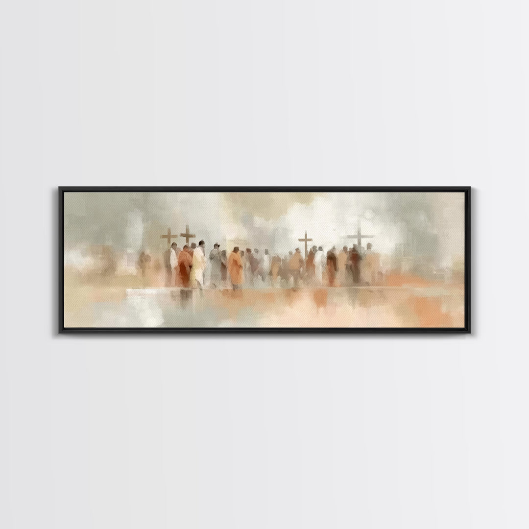 Burden Of Grace – Framed Canvas Print – Christian Wall Art – Christian Art Canvas – Panoramic Art – Christian Christmas Art