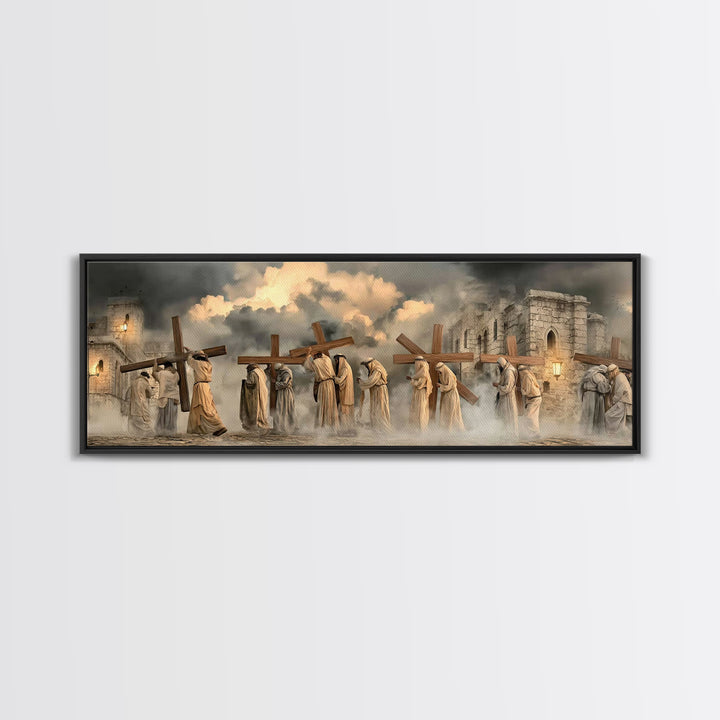 Path Of Mercy | Framed Canvas Print | Christian Art Print | Christian Wall Art | Panoramic Print | Large Christian Art