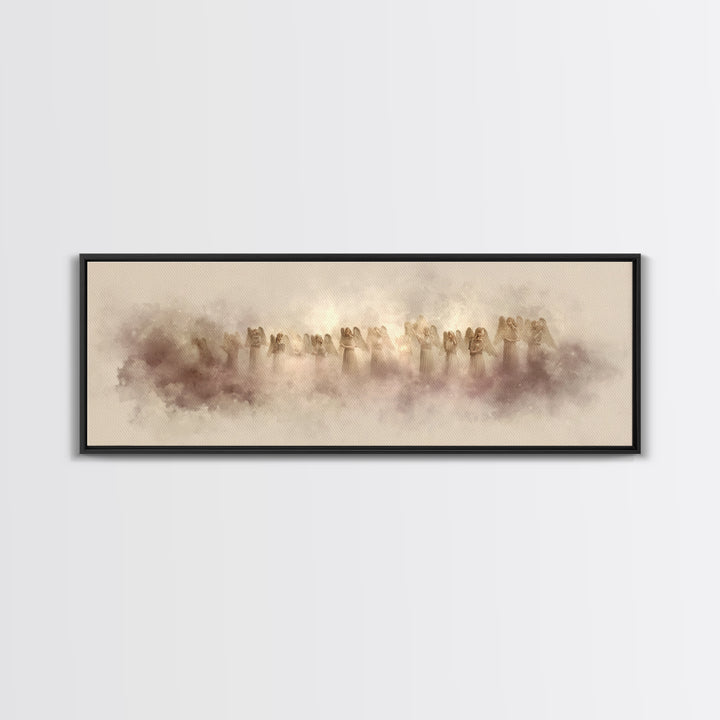 Heavenly Chorus – Framed Canvas Print – Panoramic Wall Art – Christian Art Canvas – Christian Christmas Art – Modern Christian Art