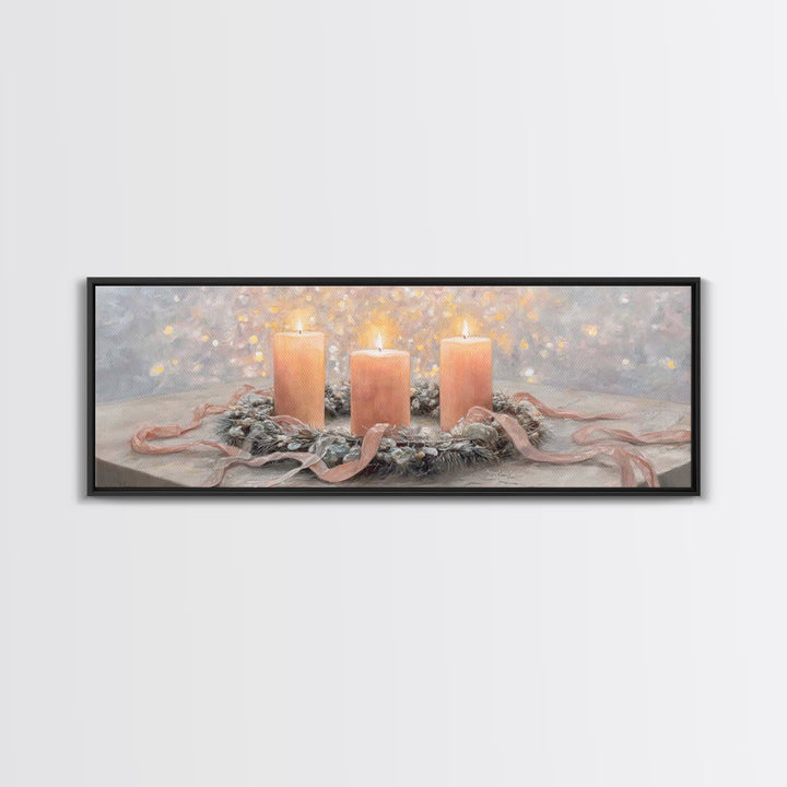 Winter Devotion – Framed Canvas Print – Christian Art Canvas – Panoramic Art – Christian Christmas Art – Christian Wall Art