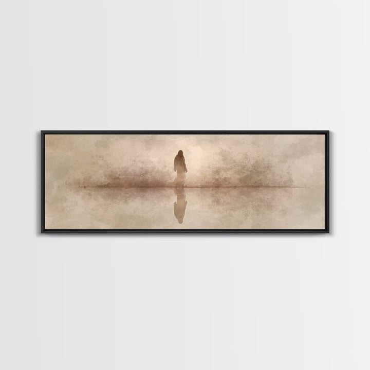 Steps Of Solace – Framed Canvas Print – Christian Wall Art – Panoramic Print – Jesus Art Canvas – Subtle Christian Art