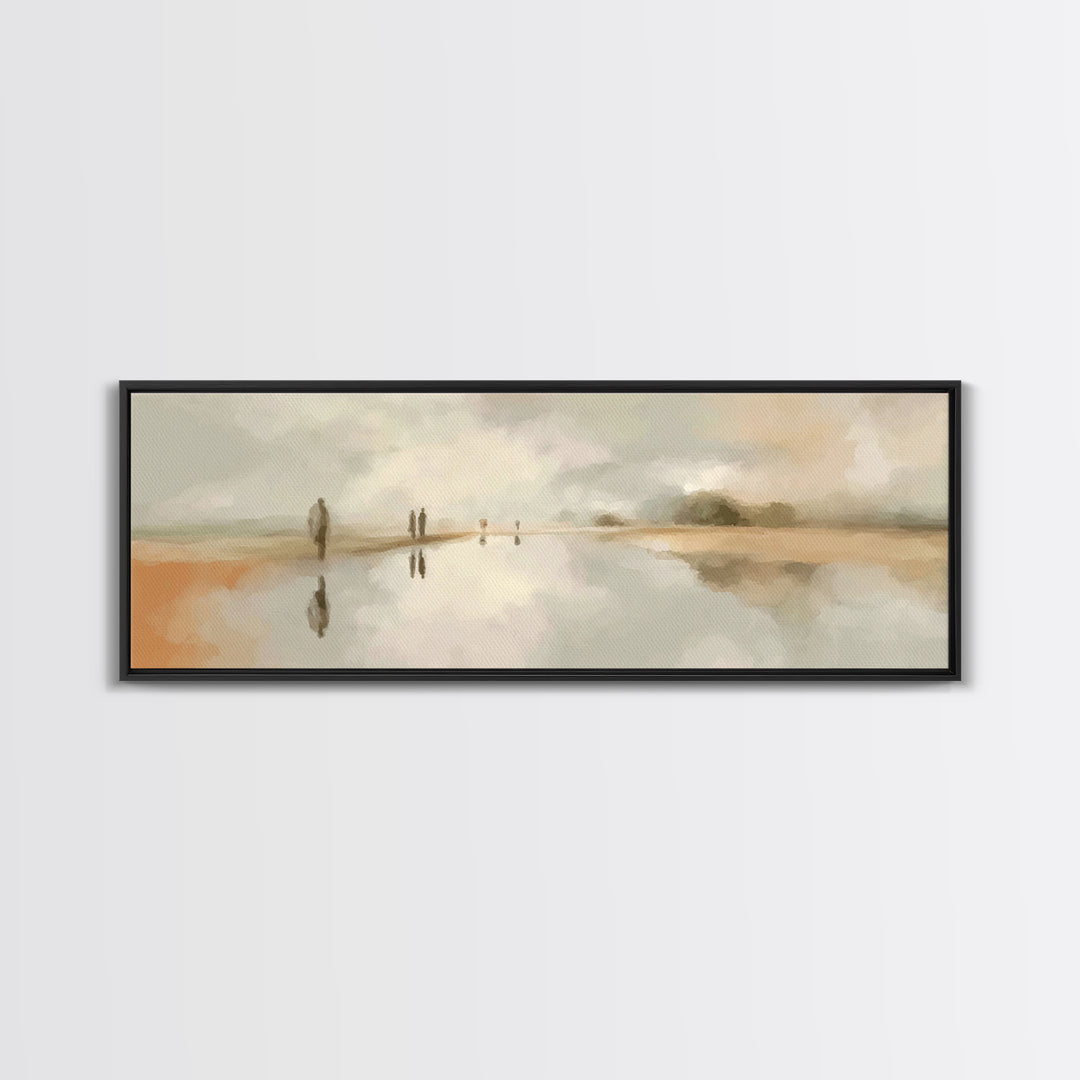 Guiding Shore Reflections – Framed Canvas Print – Christian Wall Art – Christian Art Canvas – Christmas Art – Panoramic Wall Art – Jesus Pa