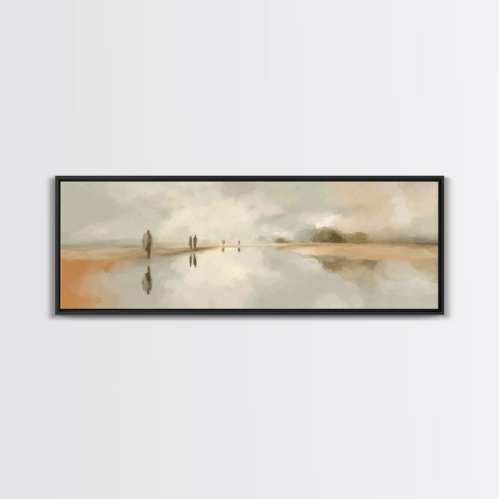 Guiding Shore Reflections – Framed Canvas Print – Christian Wall Art – Christian Art Canvas – Christmas Art – Panoramic Wall Art – Jesus Pa