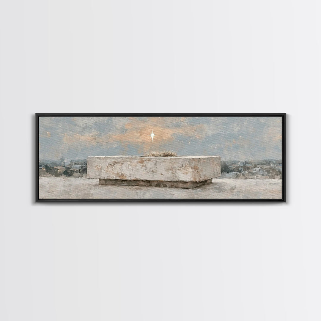 Star of Bethlehem Hope – Framed Canvas Print – Panoramic Art – Christian Wall Art – Christmas Art – Christian Art Canvas – Christian Christ