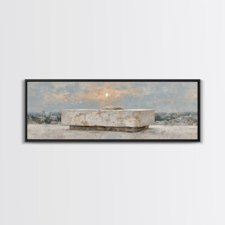 Star of Bethlehem Hope – Framed Canvas Print – Panoramic Art – Christian Wall Art – Christmas Art – Christian Art Canvas – Christian Christ