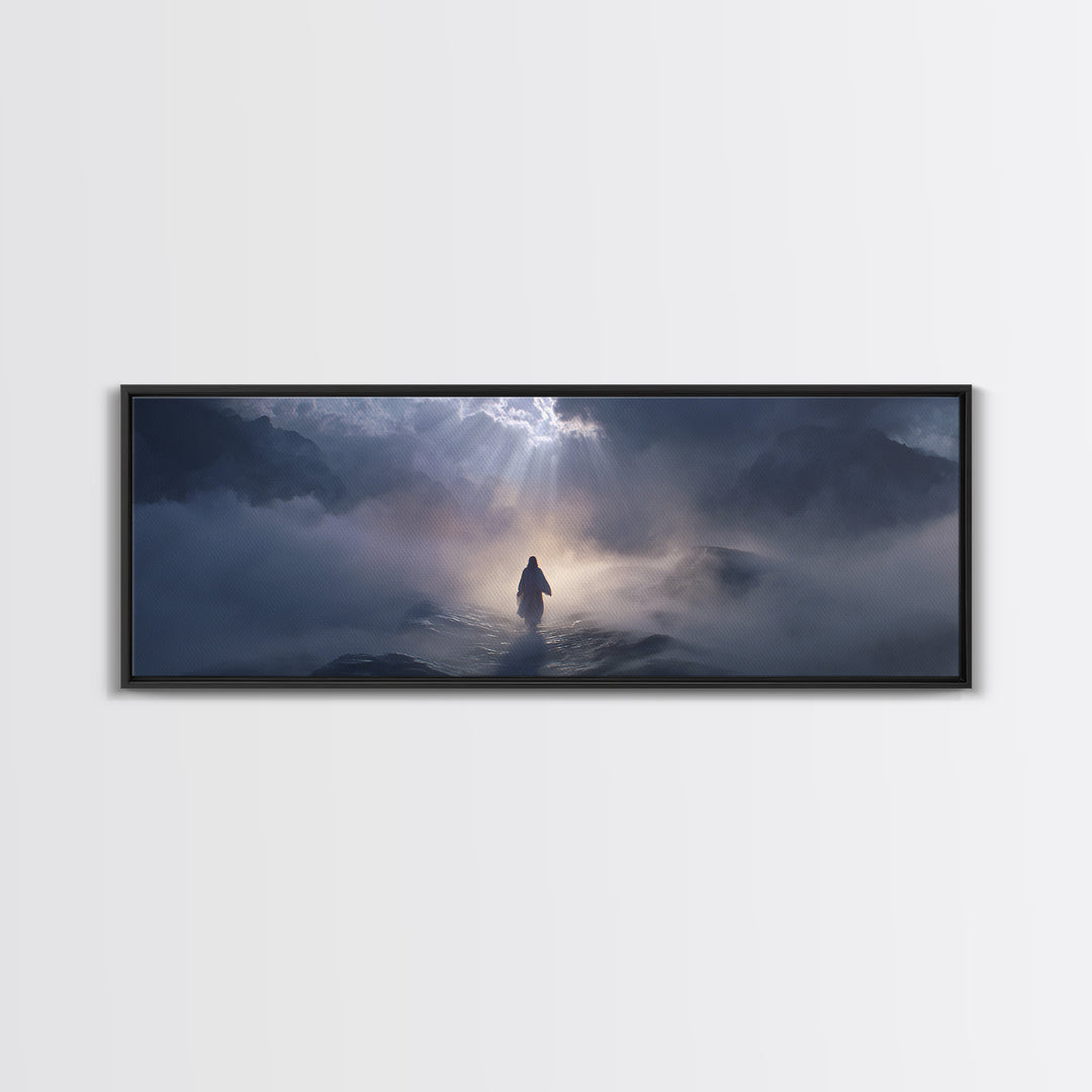 Path Of Divine Light – Framed Canvas Print – Christian Art Canvas – Jesus Painting – Modern Christian Art – Panoramic Art – Christian Wall