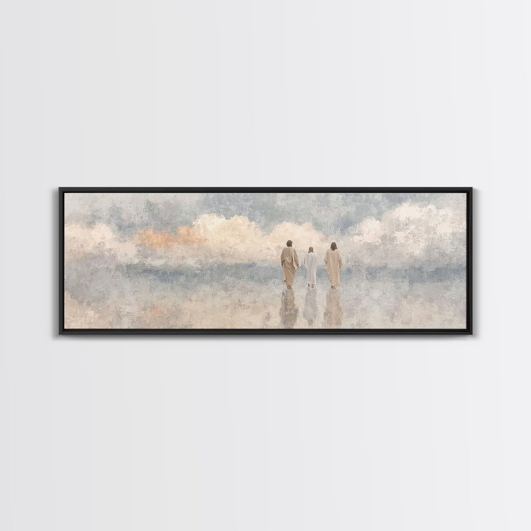 Heavenly Companions | Framed Canvas Print | Christian Art | Christian Art Canvas | Large Christian Painting | Panoramic Frame | Christian W