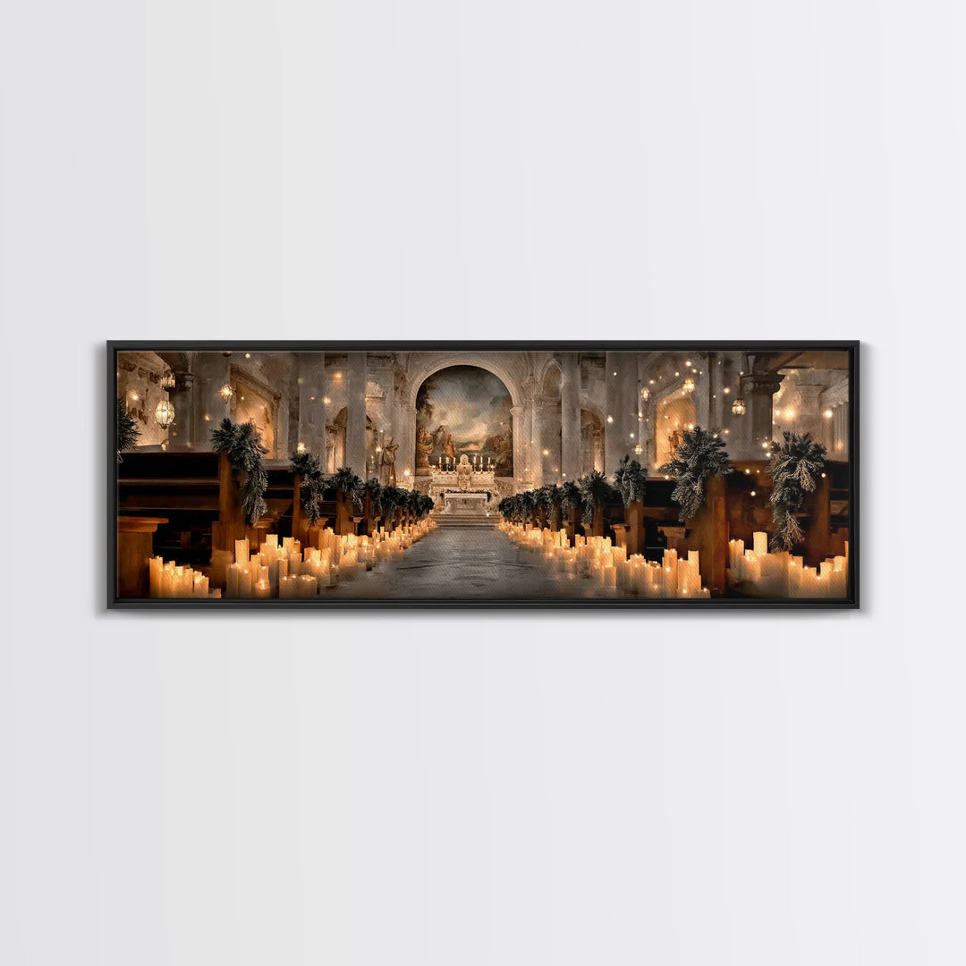 Altar Of Peace | Framed Canvas Print | Christian Art Canvas | Panoramic Frame | Christian Wall Art | Christmas Art | Christian Christmas De