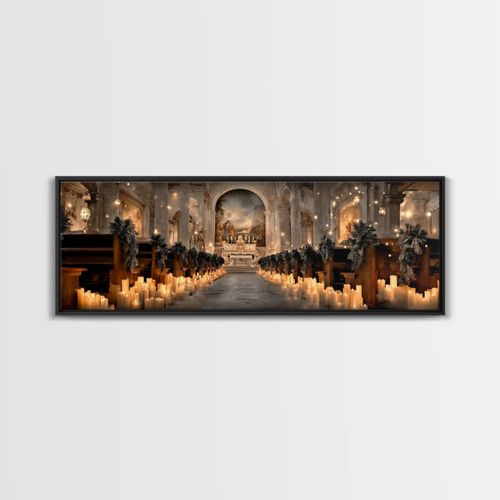 Altar Of Peace | Framed Canvas Print | Christian Art Canvas | Panoramic Frame | Christian Wall Art | Christmas Art | Christian Christmas De