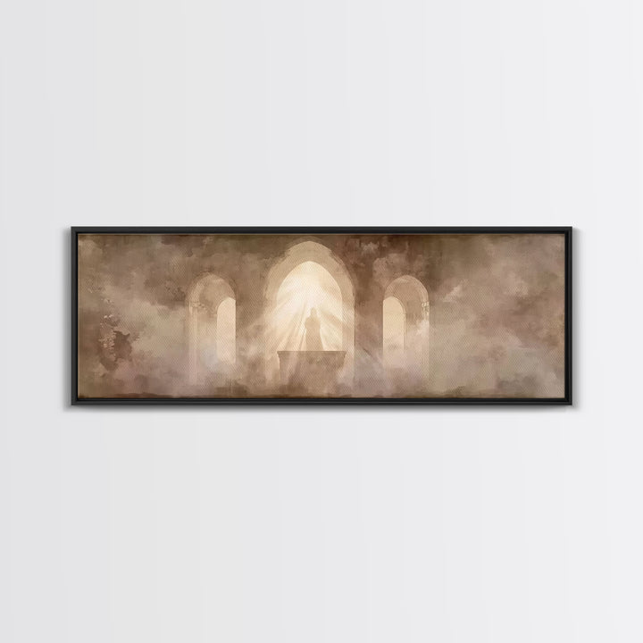 Sanctuary Light | Framed Canvas Print | Christian Wall Art | Christian Art Canvas | Jesus Painting | Panoramic Print | Christian Art