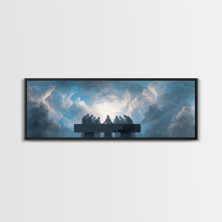 Heavenly Communion | Framed Canvas Print | Christian Art Canvas | Christian Wall Art | Panoramic Wall Art | Christian Christmas | Jesus Pai