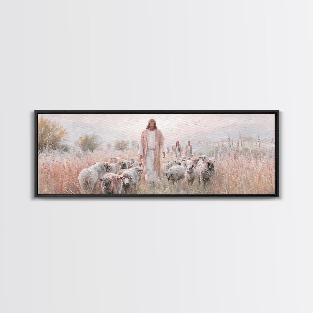 Sacred Quiet | Framed Canvas Print | Christian Wall Art | Panoramic Painting | Jesus Canvas Art | Christian Art Print | Christmas Art